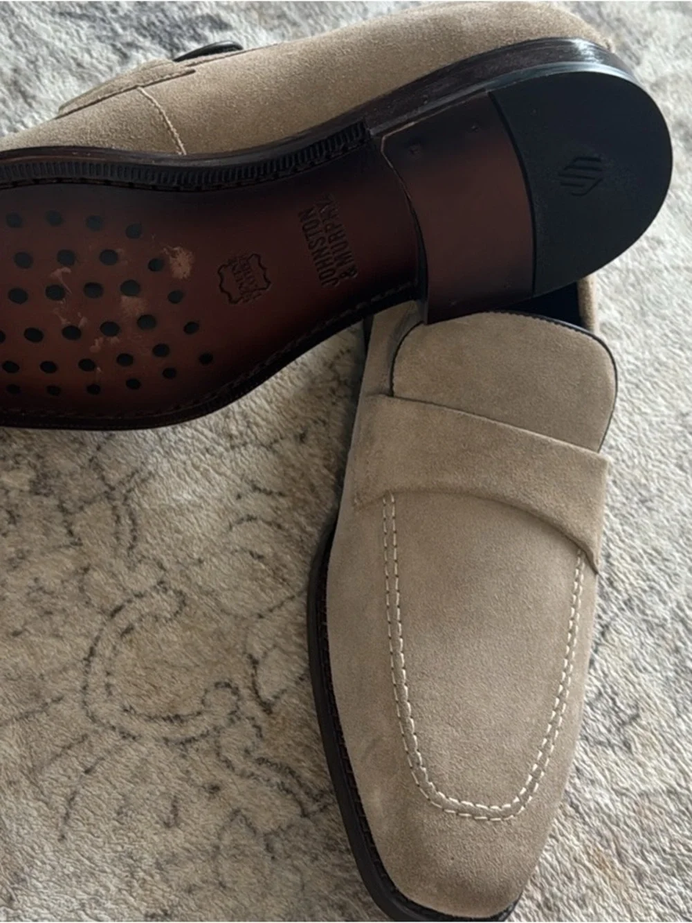 Johnston & Murphy Suede Loafers in Taupe US Men's Size 9